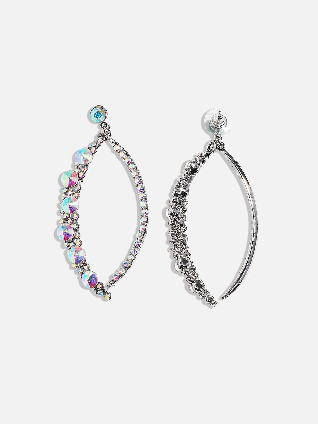 Silver-Plated Contemporary Drop Earrings