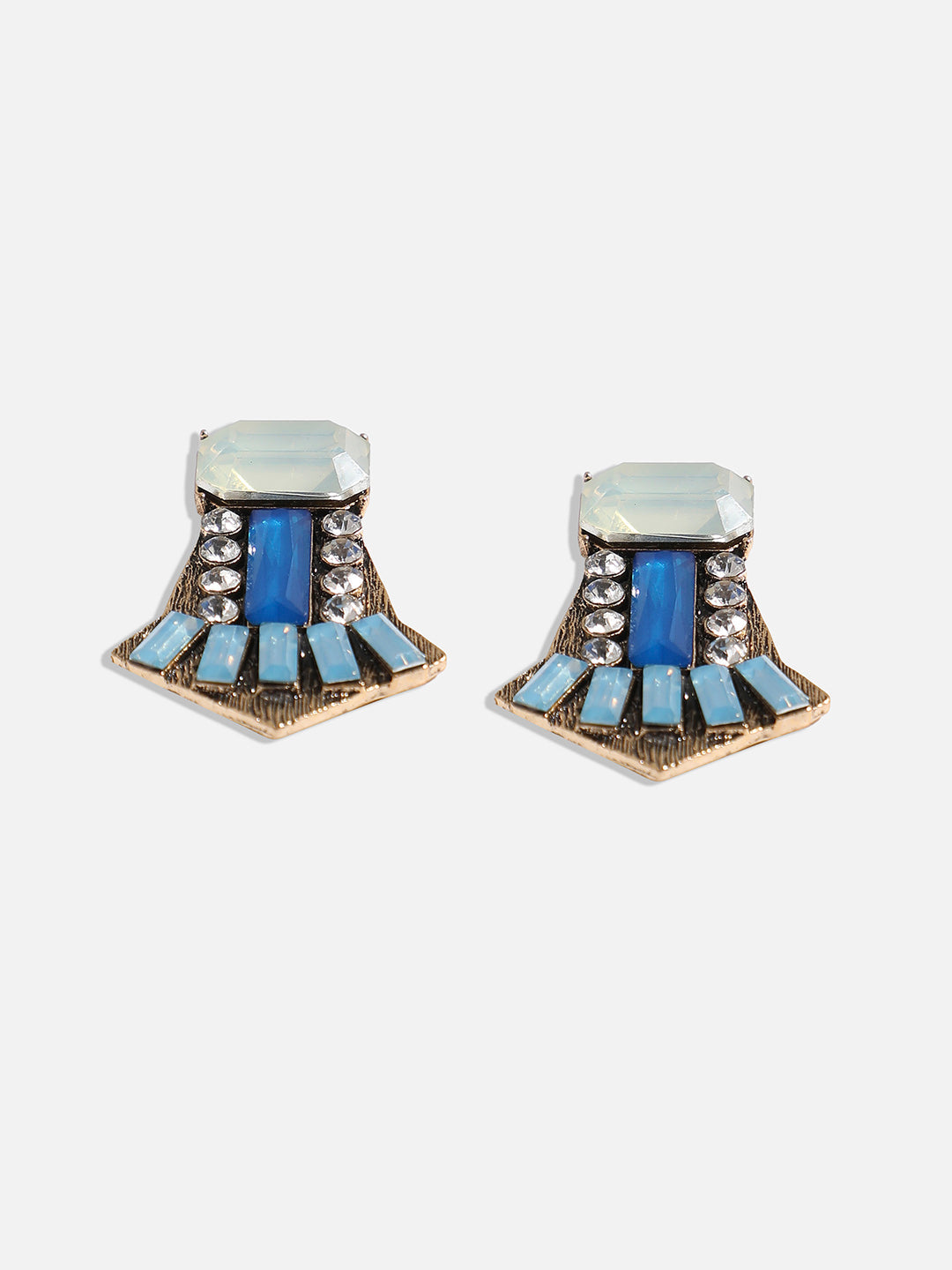 Gold-Plated Contemporary Studs Earrings