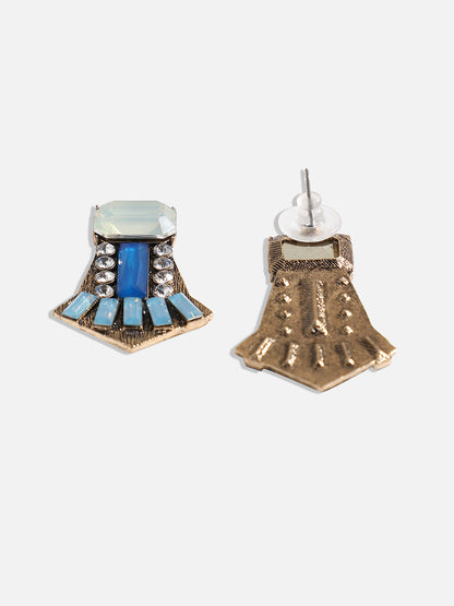 Gold-Plated Contemporary Studs Earrings
