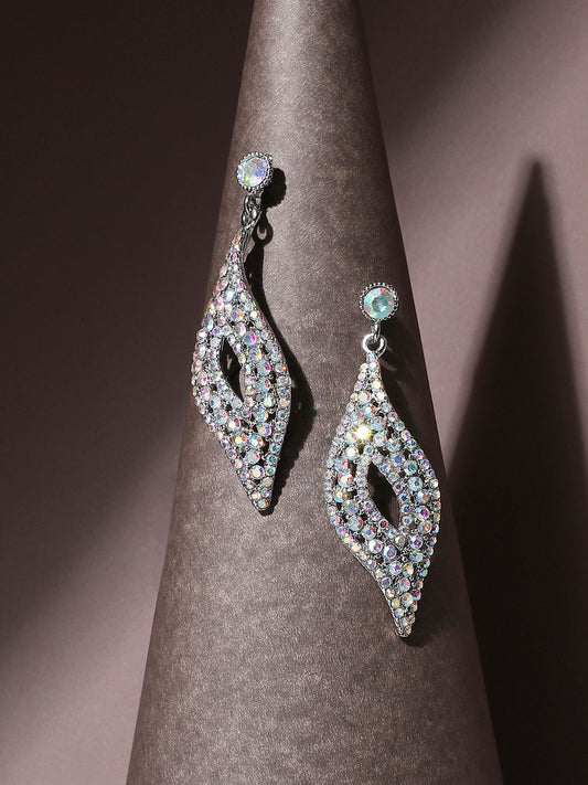 Silver-Plated Contemporary Drop Earrings