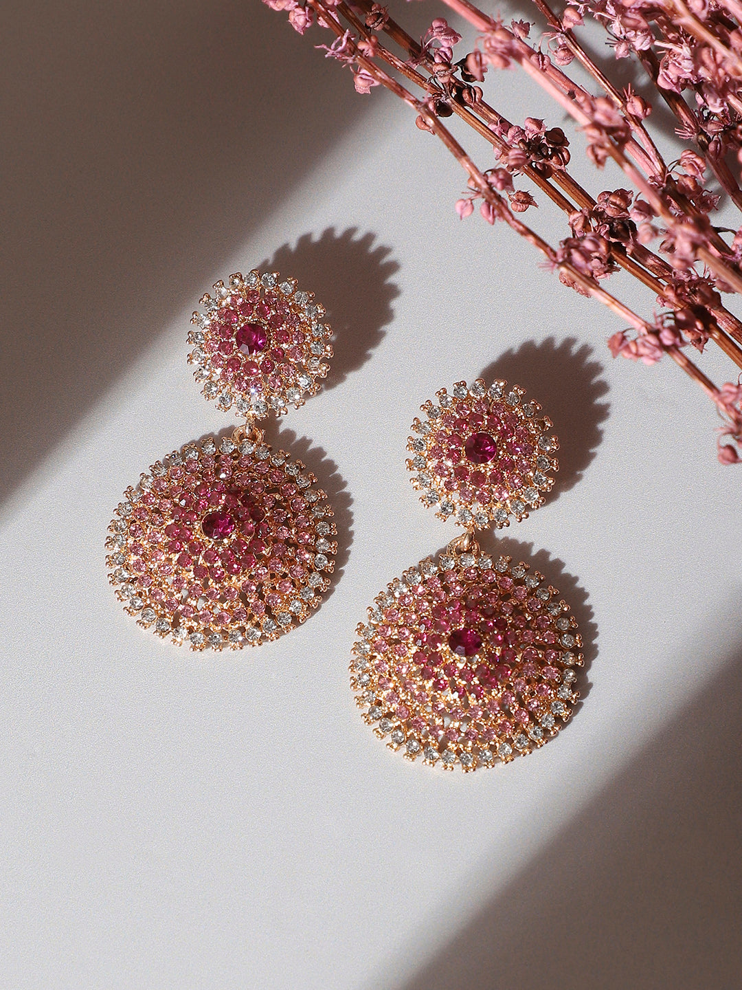 Gold-Plated Contemporary Drop Earrings