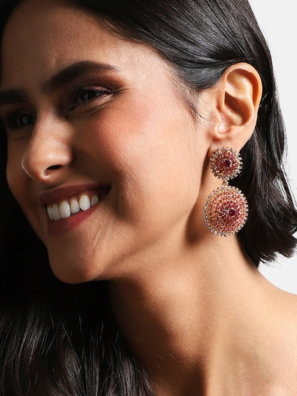 Gold-Plated Contemporary Drop Earrings