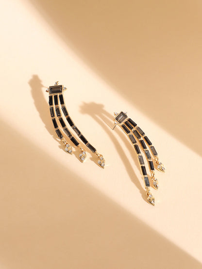 Gold-Plated Contemporary Drop Earrings