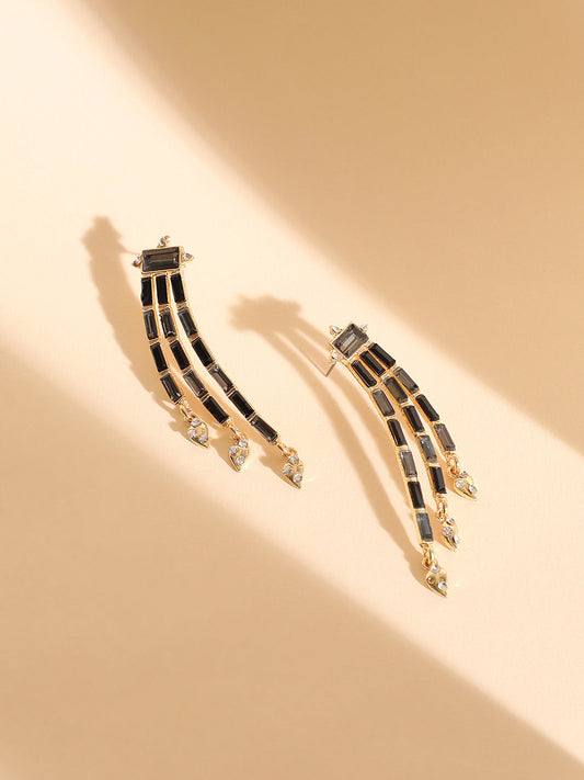 Gold-Plated Contemporary Drop Earrings
