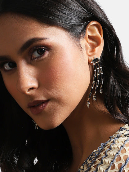 Gold-Plated Contemporary Drop Earrings