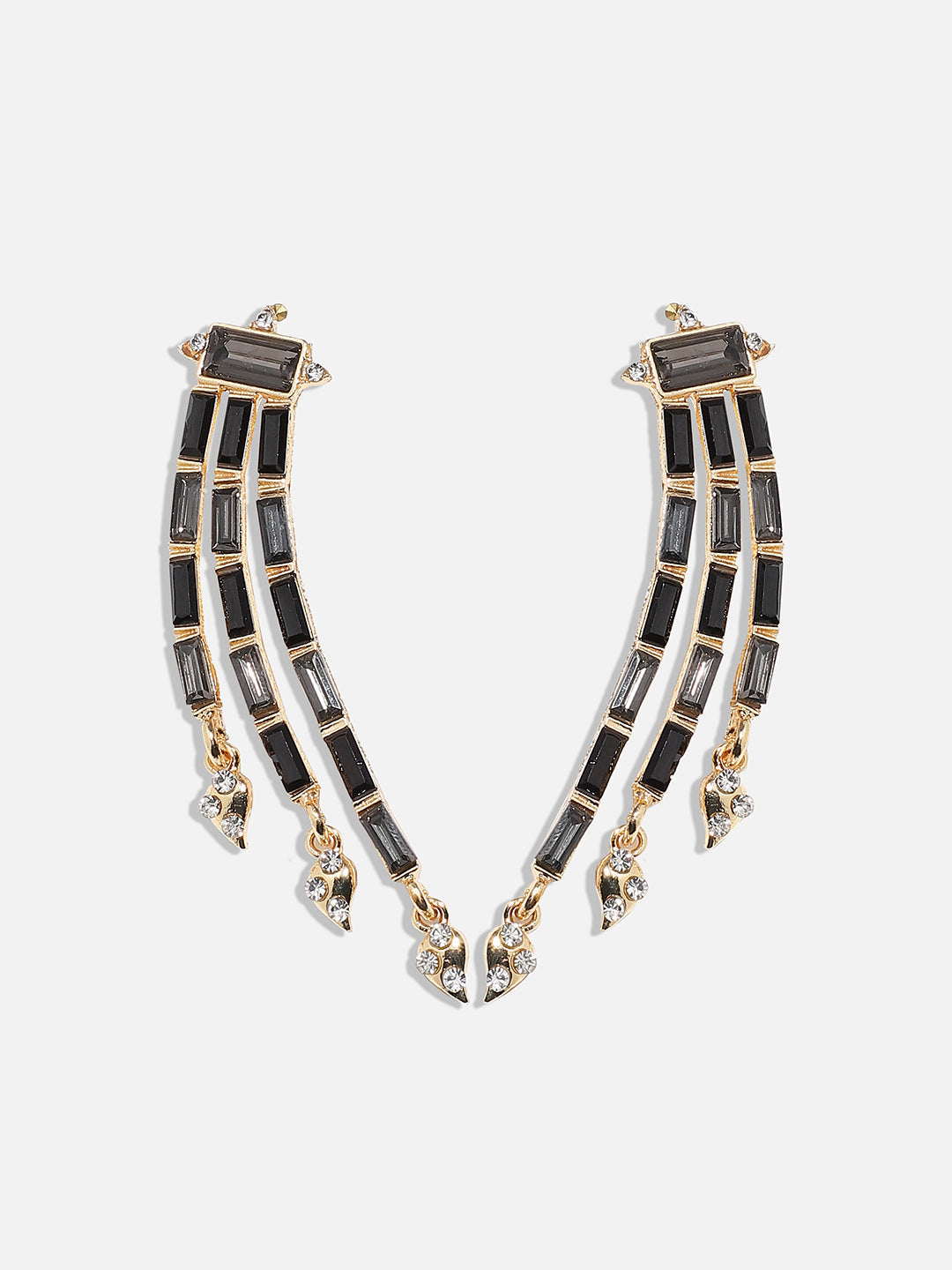 Gold-Plated Contemporary Drop Earrings