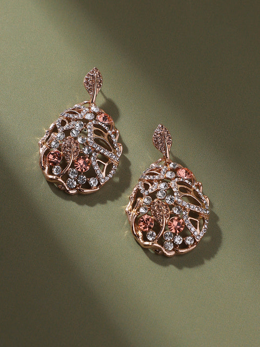 Gold-Plated Contemporary Drop Earrings