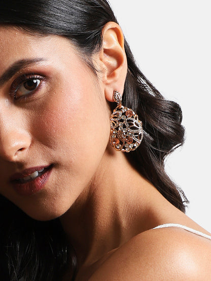 Gold-Plated Contemporary Drop Earrings