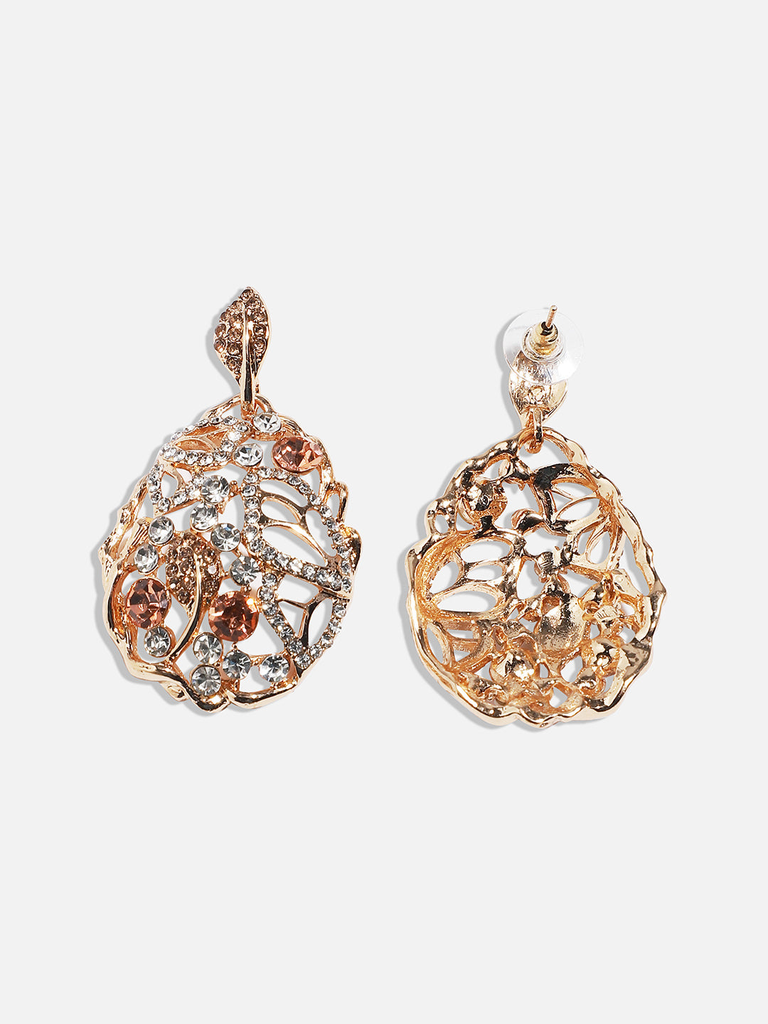 Gold-Plated Contemporary Drop Earrings