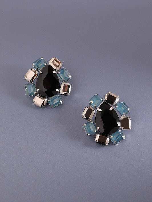Silver-Plated Circular Shaped Stud Earrings