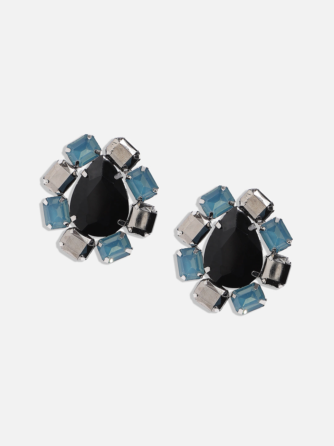 Silver-Plated Circular Shaped Stud Earrings