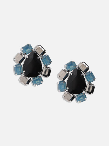 Silver-Plated Circular Shaped Stud Earrings