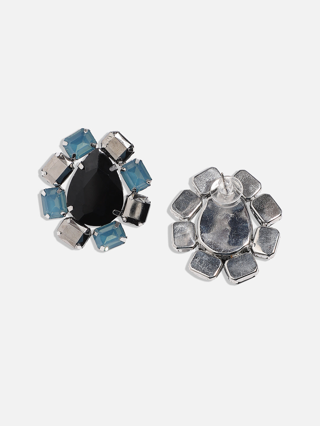 Silver-Plated Circular Shaped Stud Earrings