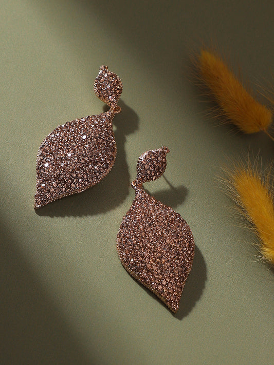Gold-Plated Contemporary Drop Earrings