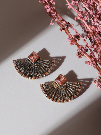 Gold-Plated Contemporary Stud Earrings