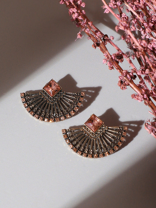 Gold-Plated Contemporary Stud Earrings