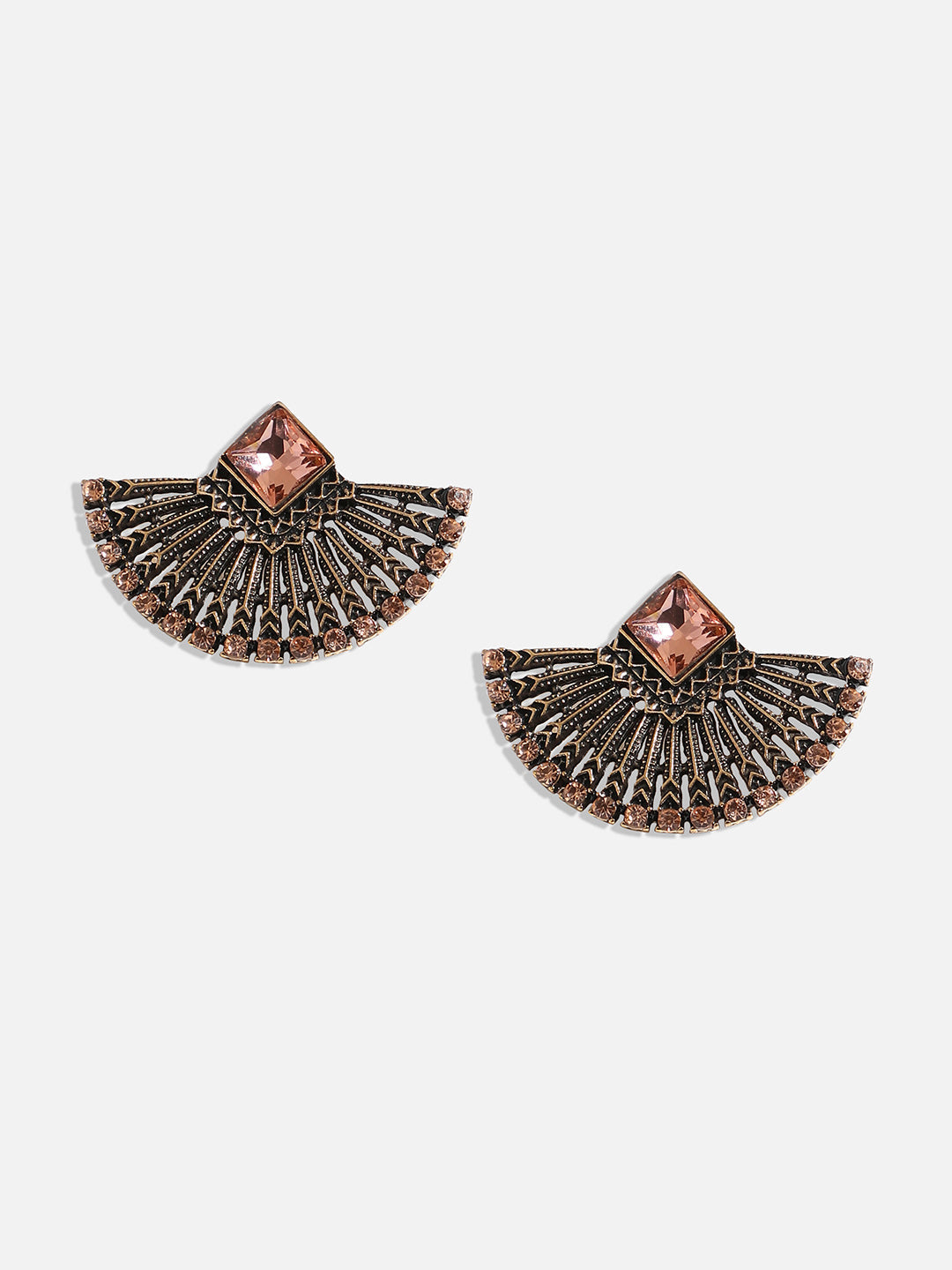 Gold-Plated Contemporary Stud Earrings