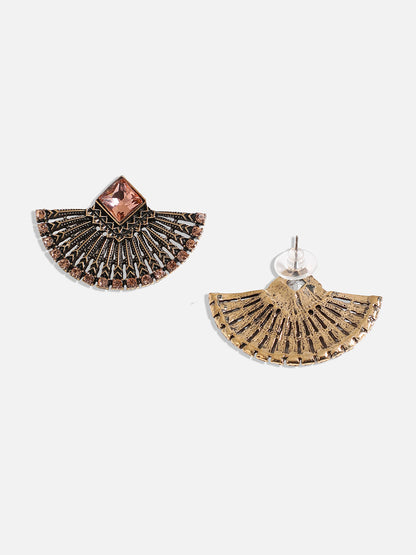 Gold-Plated Contemporary Stud Earrings