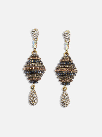 Gold Plated Stone Studded Contemporary Drop Earrings