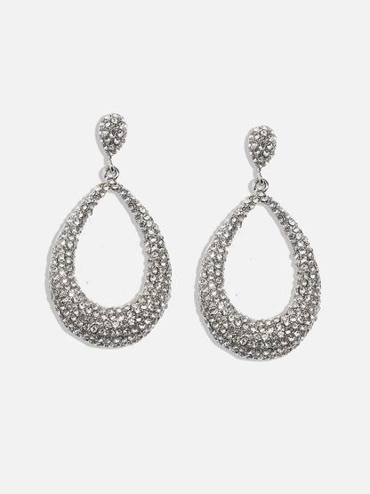 Silver-Plated Contemporary Drop Earrings