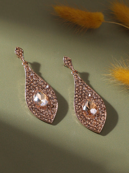 Gold-Plated Contemporary Drop Earrings