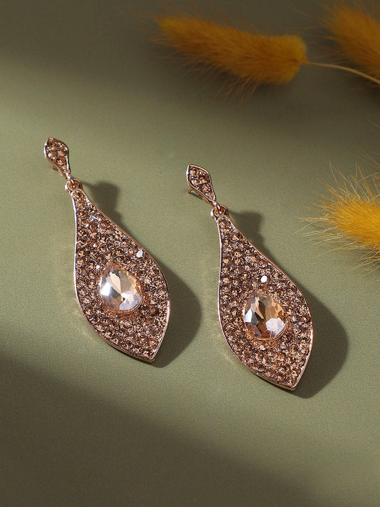 Gold-Plated Contemporary Drop Earrings