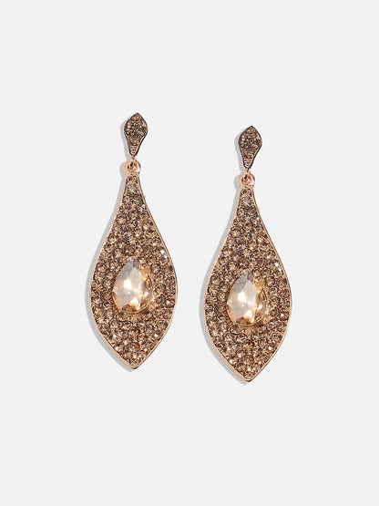 Gold-Plated Contemporary Drop Earrings