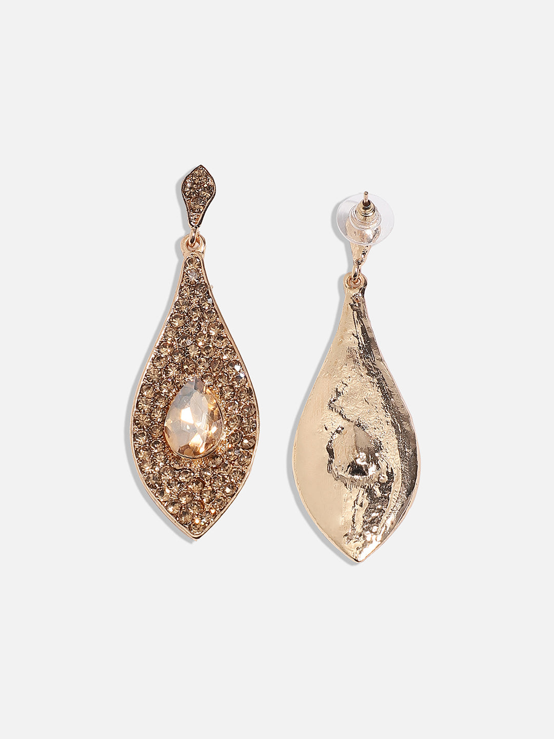 Gold-Plated Contemporary Drop Earrings