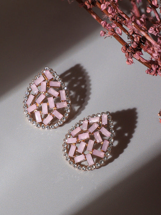 Gold-Plated Contemporary Stud Earrings