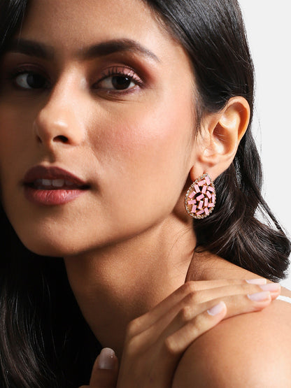 Gold-Plated Contemporary Stud Earrings