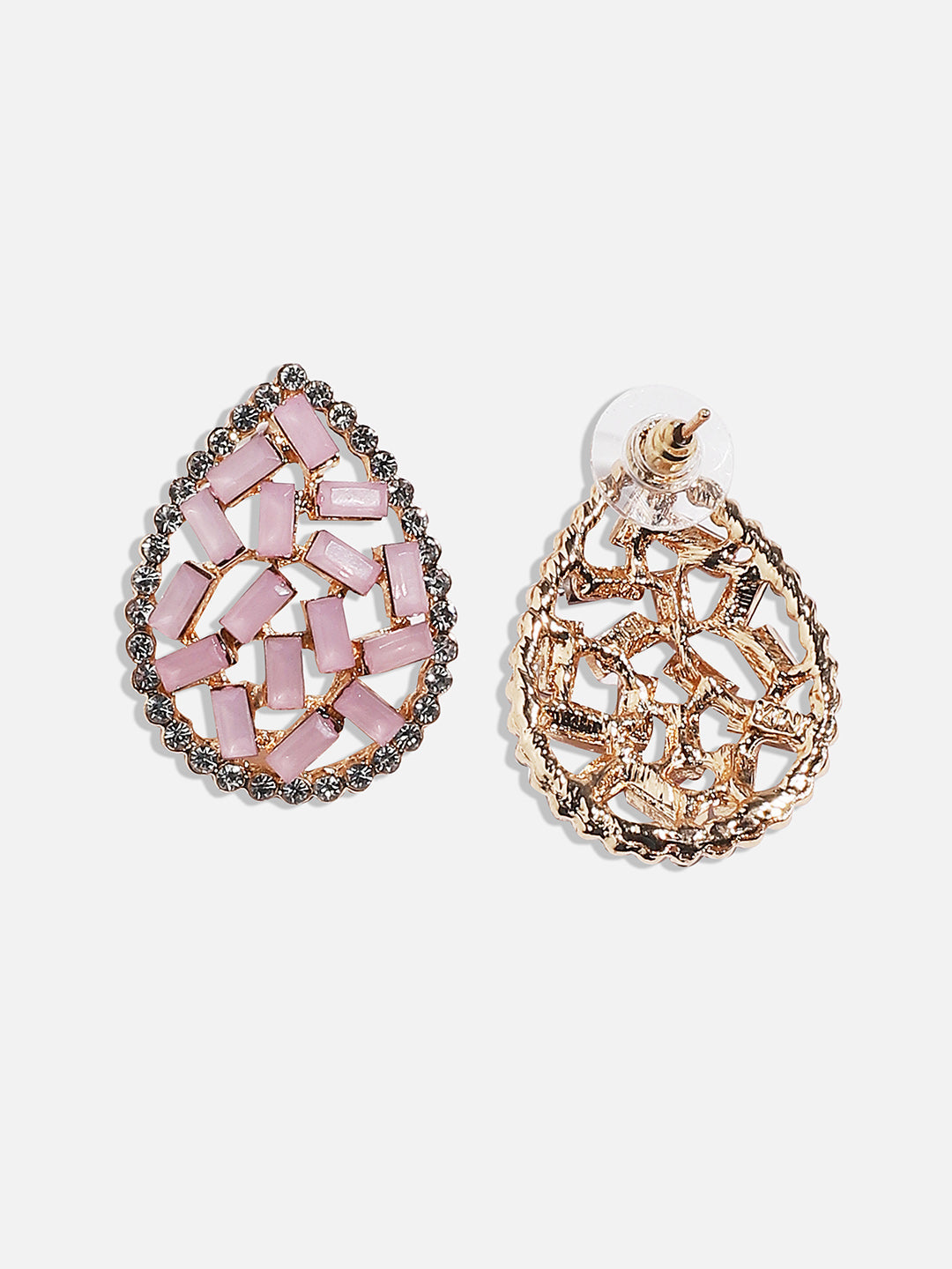 Gold-Plated Contemporary Stud Earrings