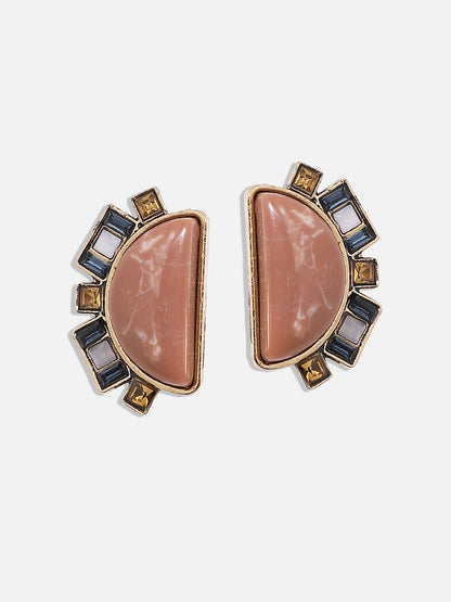 Gold-Plated Contemporary Stud Earrings