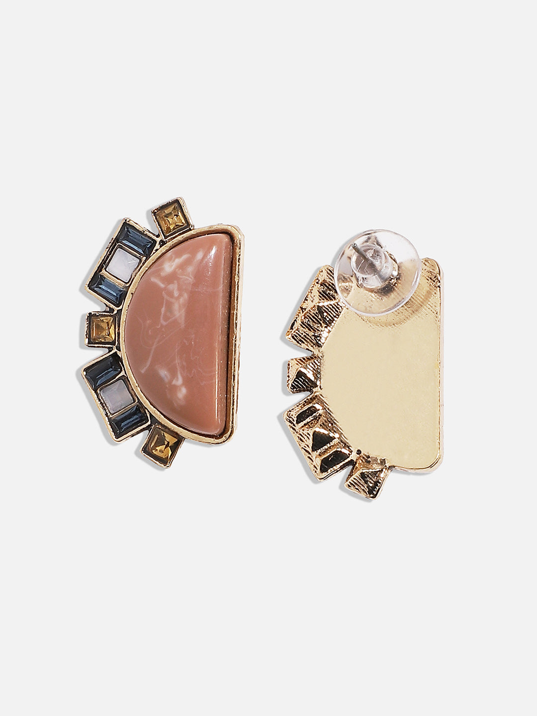 Gold-Plated Contemporary Stud Earrings