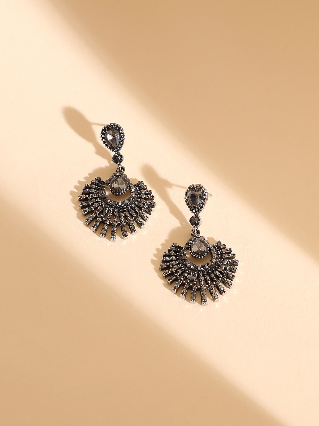 Silver-Plated Contemporary Drop Earrings