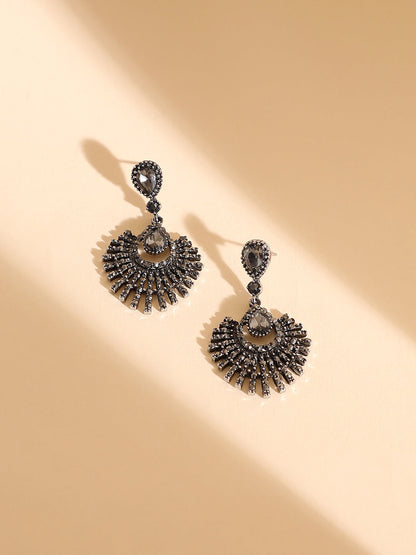 Silver-Plated Contemporary Drop Earrings