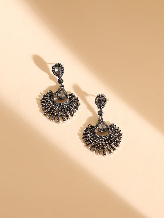 Silver-Plated Contemporary Drop Earrings
