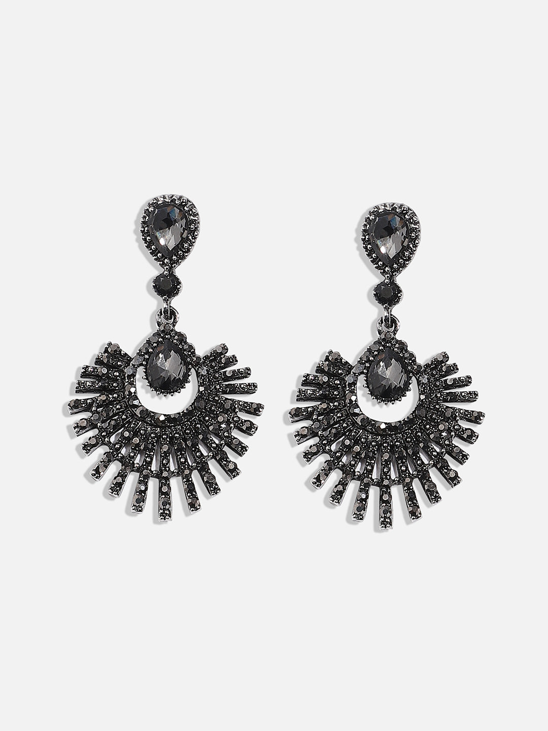 Silver-Plated Contemporary Drop Earrings