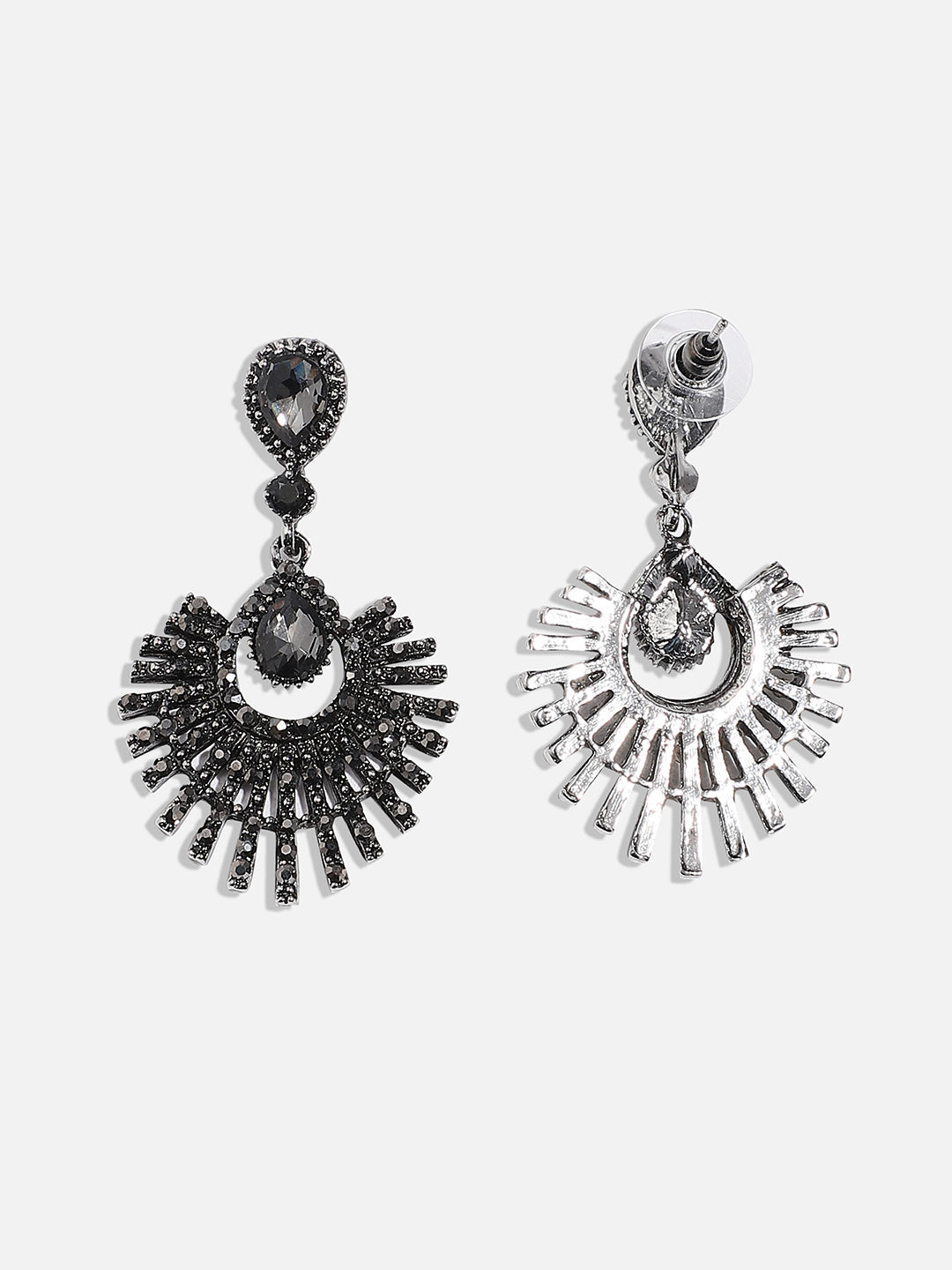 Silver-Plated Contemporary Drop Earrings