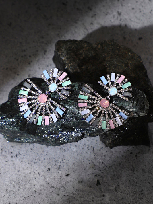 Silver-Plated Oxidised Drop Earrings