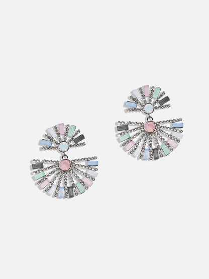 Silver-Plated Oxidised Drop Earrings