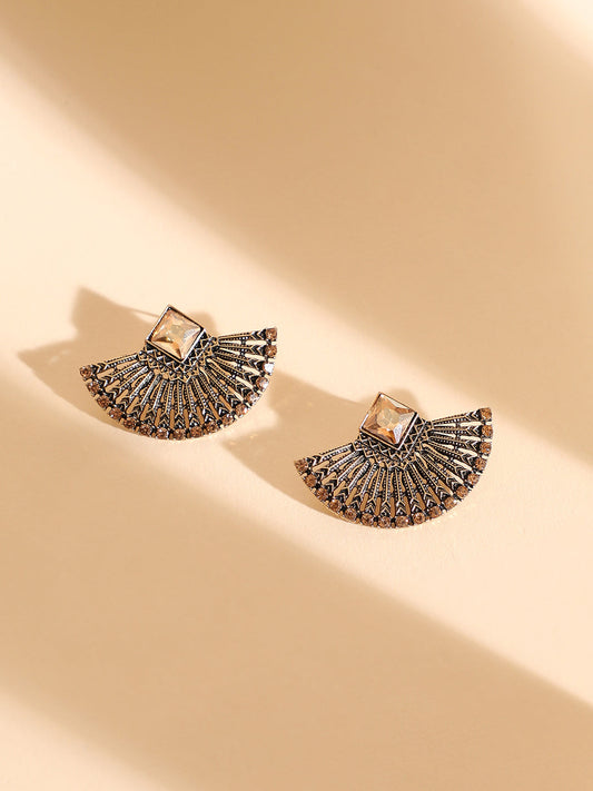 Gold-Plated Contemporary Studs Earrings