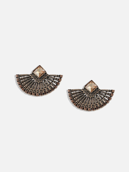 Gold-Plated Contemporary Studs Earrings