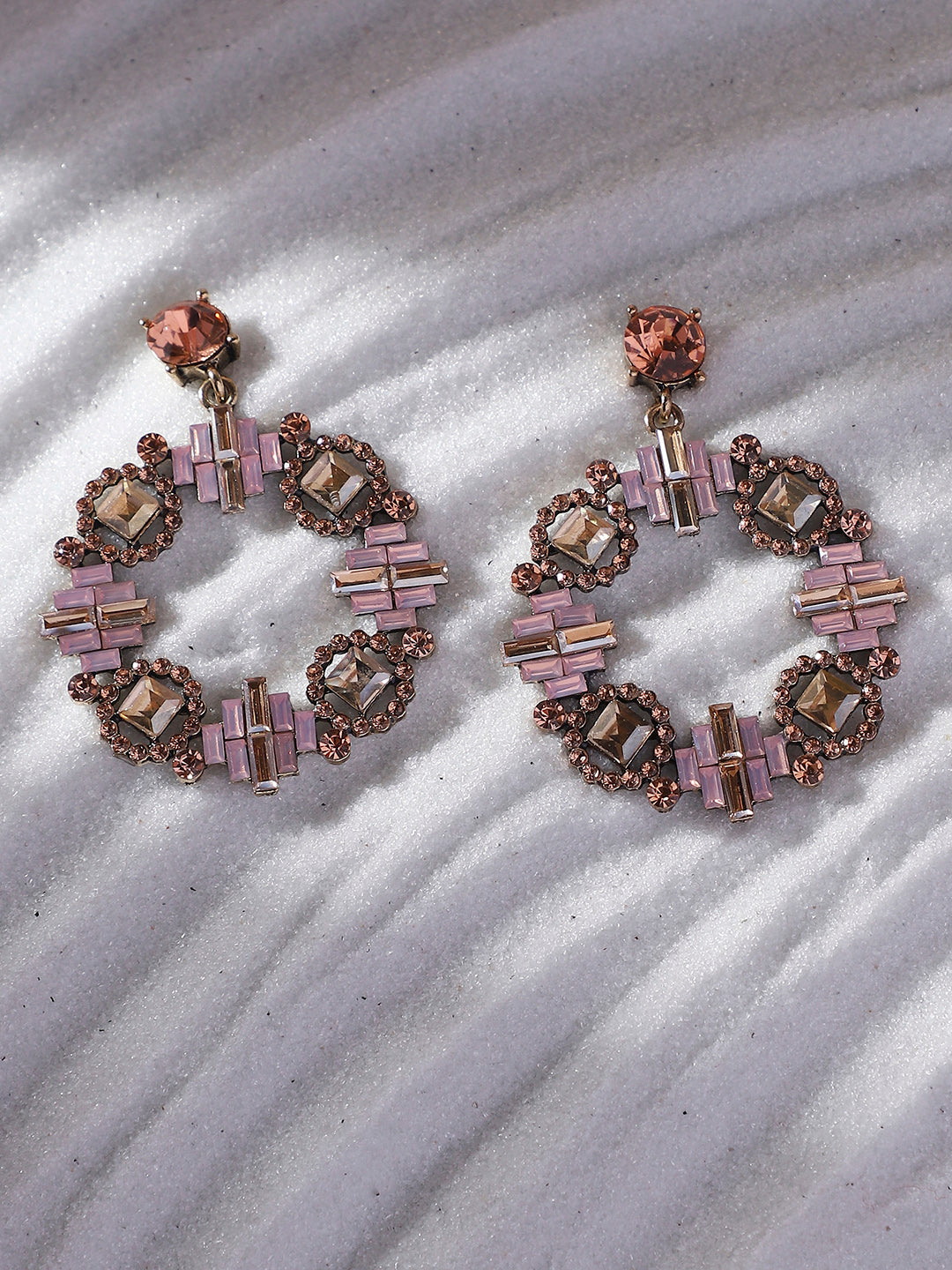Gold-Plated Contemporary Drop Earrings