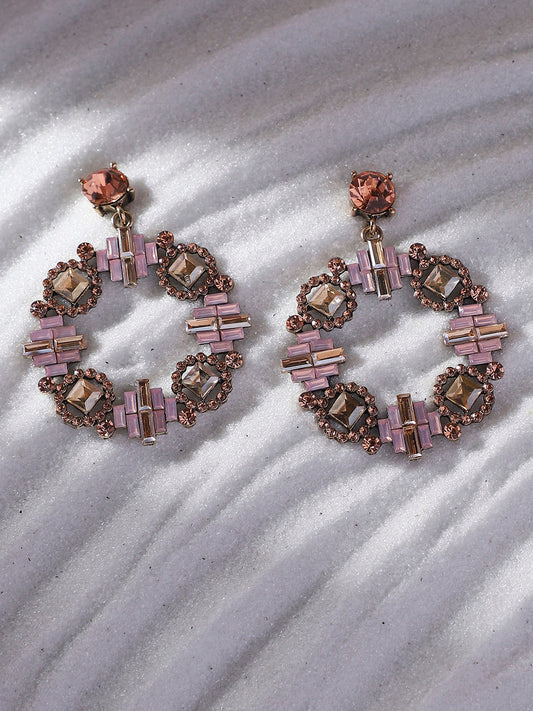 Gold-Plated Contemporary Drop Earrings