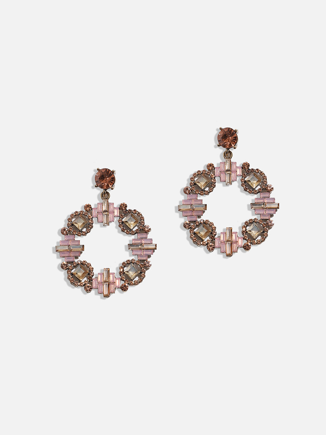 Gold-Plated Contemporary Drop Earrings
