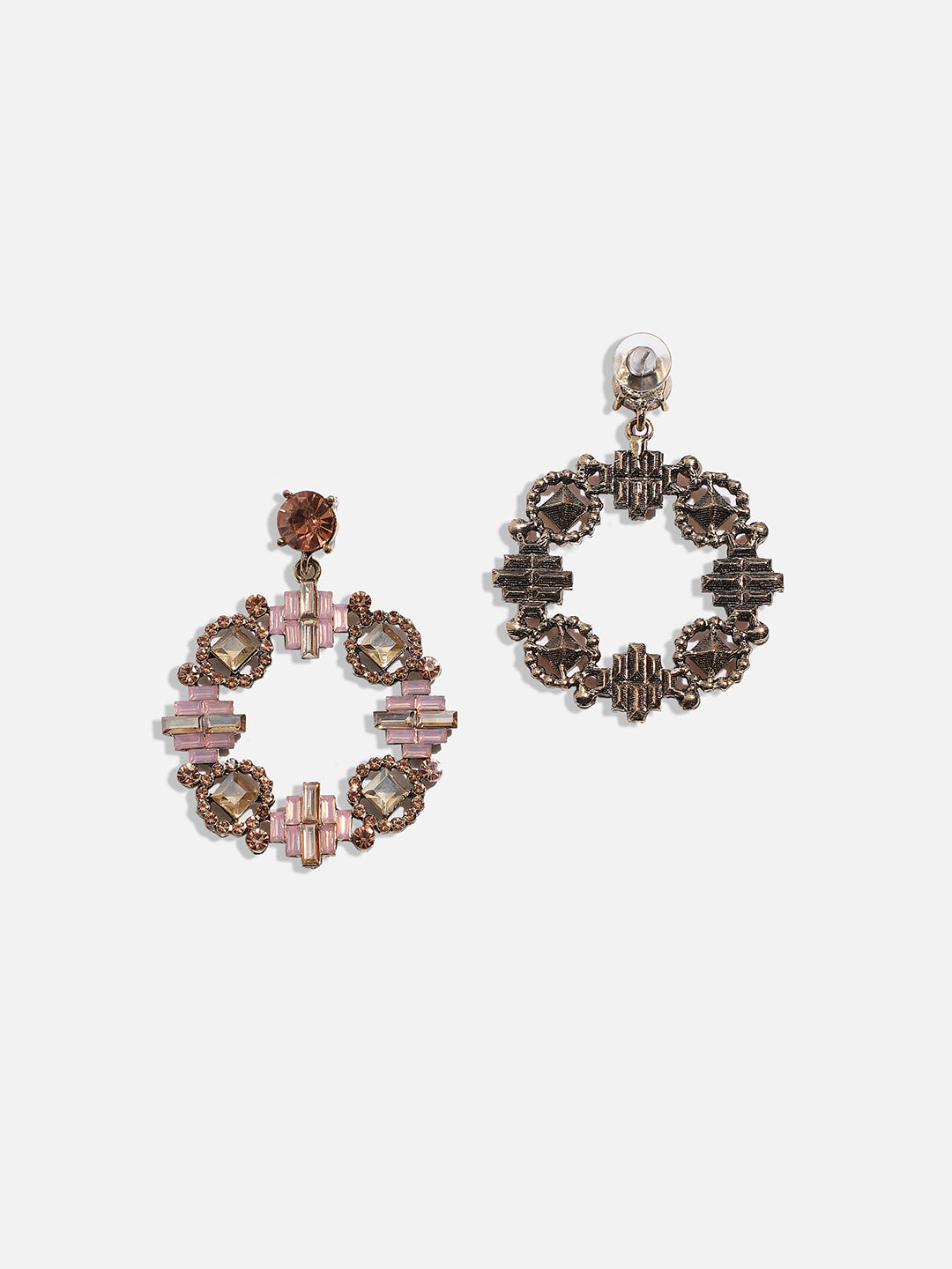 Gold-Plated Contemporary Drop Earrings