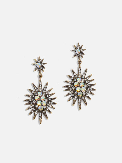 Gold-Plated Oxidised Drop Earrings