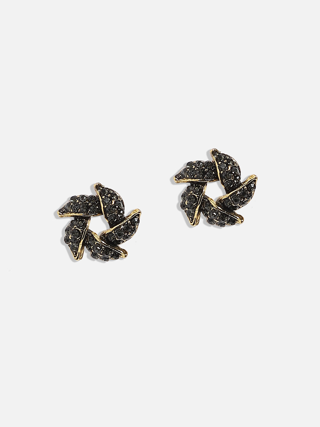 Gold Plated Stone Studded Contemporary Stud Earrings