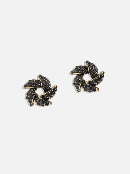 Gold Plated Stone Studded Contemporary Stud Earrings