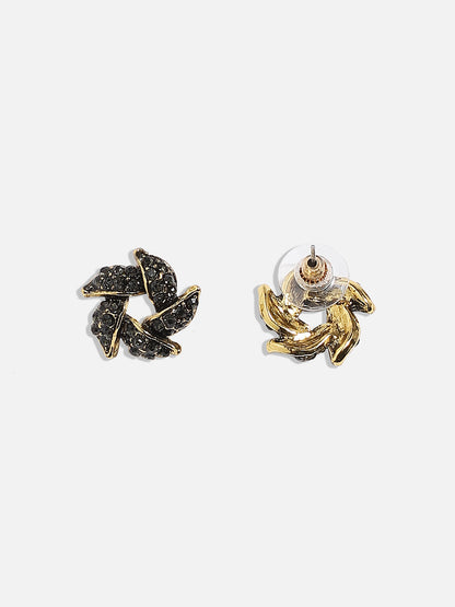 Gold Plated Stone Studded Contemporary Stud Earrings